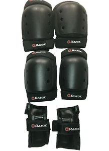 Juego de almohadillas multideportivas negras para codo/rodilleras protector de muñeca talla única - Imagen 1 de 3