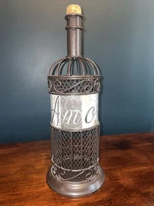 Amour Dekorativer Korkenhalter Weinflasche Metall 15 Zoll Bronze Finish Wein Dekor - Bild 1 von 11