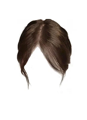 Clip en cabello humano medio liso flequillo toppers para mujer peluca delgada Foto 1 de 4