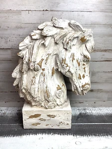 Scultura da tavolo Galt International 18" testa di cavallo resina effetto legno - Foto 1 di 6