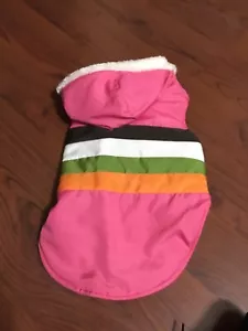 Dog Jacket Coat Vest Parka Hoodie Puff Pink Brown White Green Orange Medium - Picture 1 of 3