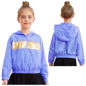Kids Girls Sweatshirt Full Zip Jacket Sun Protection Blouse Beach Top Outdoor - Picture 1 of 76