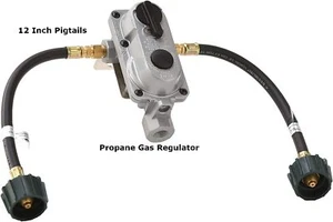 Propane Gas Regulator 2 Stage Auto Changeover Dual Tank RV 2 Hose Camping Camp - Picture 1 of 4
