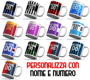 Tazza Sport in Ceramica Tifoso Calcio Roma Inter Napoli Milan Lazio Nome+Numero - Imagen 1 de 27