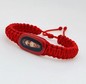 Pulsera Roja Con La Preciosa Sangre De Cristo Tejida Doble Macramé 4x12mm - Imagen 1 de 1
