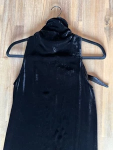 Rick Owens Sphinx F/W 15 Black Velvet Dress size 40 back zip/neck tie NWOT - Picture 1 of 14