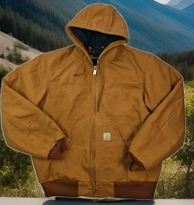 Carhartt Jacke J0140 Firm Duck Insulated Flanell gefüttert Kapuze BRAUN Herren Gr. M - Bild 1 von 10