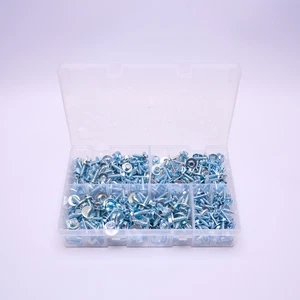 400 Teile ACME Schrauben Sechskantkopf Set Sortiment Box BZP unverlierbare Scheibe Gewindebohrer Sechskantkopf - Bild 1 von 1