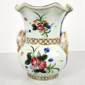 Vaso porcellana vintage collezione Dominie's dipinto a mano 5,75" bordo scanalato floreale - Foto 1 di 11