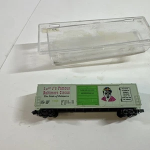 N -Scale BEVBEL J & J Famous Balto. Circus 50' Box Car "CLOWN" Road #1008 - Picture 1 of 6
