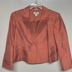 Talbots Petite Gr. 16 eleganter Damen-Blazer aus Seide komplett gefüttert apricot KORALLE - Bild 1 von 21