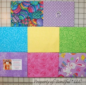 BonEful Fabric COTTON QUILT LOT Spring Easter Egg Bunny Flower Basket Dot Calico - Picture 1 of 9
