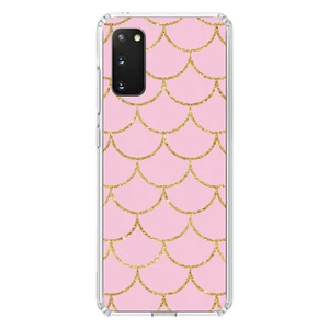 Clear Case for Galaxy S (Pick Model) Pink & Gold Print Scalloped - Picture 1 of 12