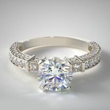 Platinum Engagement Ring Round 1.77 Ct IGI Certified Lab Created Diamond Sizable