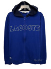 Lacoste Men's Branded Cotton Fleece Lounge  Hoodie in Blue Size Small NWT