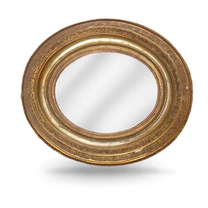 Rahmen antik mit Spiegel oval vergoldet Historismus ca 1880 - Bild 1 von 10