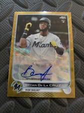 Bryan De La Cruz 2022 Topps Chrome Rookie Auto #RA-BD Gold Wave Refractor #18/50
