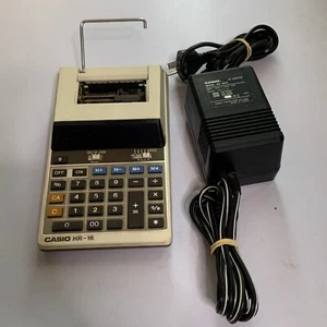 Casio HR-16 Printing Calculator With Power Supply - Picture 1 of 9