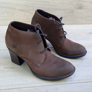 Born Women's Ankle Boots Fina Brown Lace Up Victorian Cottagecore Boho Size 8 - Picture 1 of 7