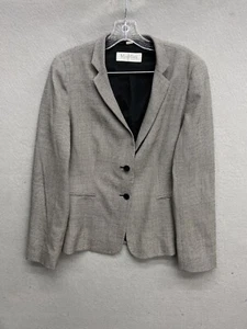 Max Mara Italy Women's Wool Blend Gray Jacket Blazer Fully Lined Size 12 - Picture 1 of 11