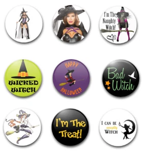 25 mm 1" KNOPFABZEICHEN HALLOWEEN HEXEN X9 - Bild 1 von 1