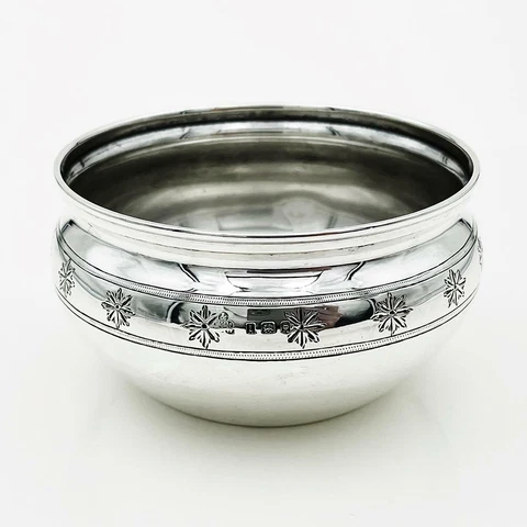 BOWL STERLING SILVER GEORGE V London 1926 Wakely & Wheeler Decorative Cover