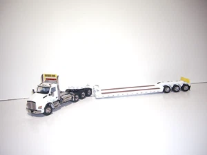 DIECAST MASTERS 1/50 WHITE TRI-AXLE KW T880&TRI-AXLE LOWBOY SAME AS FIRST GEAR - Picture 1 of 13