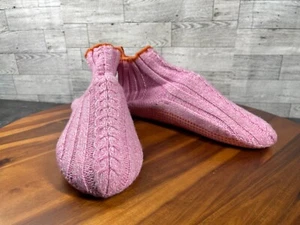 Bombas Gripper Slippers Boots Women 12 Pink Knit Lined Shoe Slip Resistant Light - Picture 1 of 13