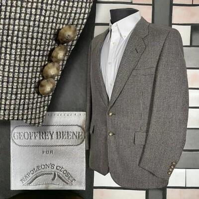 Geoffrey Beene Vintage Mens Blazer Jacket 40R Textured Wool USA Made - Imagem 1 de 4