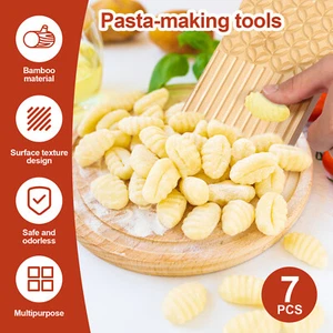 7Pcs Pasta Making Tools Kit Efficient Pasta Making Set with Spiral Rolling EWE - Picture 1 of 11