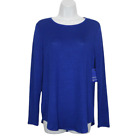 Apt 9 Top Womens S Long Sleeve Blue Polyester Blend Lightweight Stretch T-Shirt