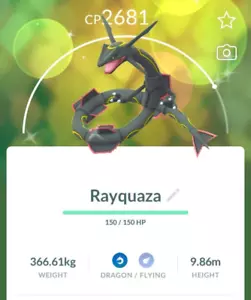 Shiny Rayquaza - P T C - Read Description - Picture 1 of 1