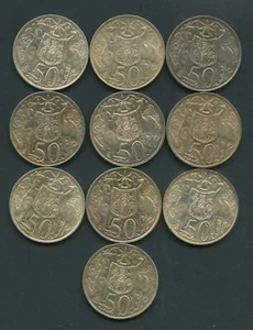 Australia 1966 Round 50c coins x 25. 80% Silver. - Picture 1 of 2