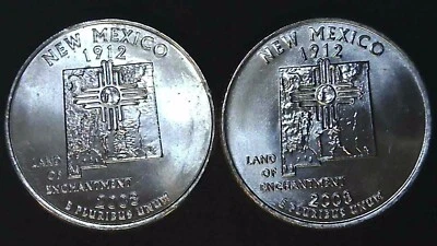 2008 P D 25C State Quarter New Mexico BU Clad (2 coins) 24hh1018-4 - Image 1 of 2