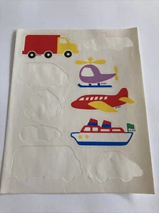 Vtg ACG Stickers 90’s Moving Truck Helicopter Airplane Plane Boat Color Block - Picture 1 of 7