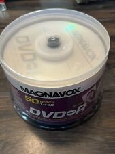 50-Pack Magnavox 16X Blank DVD-R DVDR Recordable Disc Media 4.7GB Sealed Taiwan