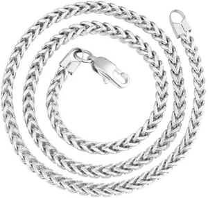 Collar de caja cuadrada lisa cadena de eslabones Fransco unisex de acero inoxidable 2,5 mm 4 mm - Imagen 1 de 11