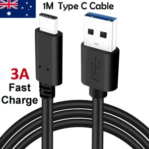 1M USB 3.1 Type C USB C to Male USB 3.0 Cable Heavy Duty Premium Quality Black - Picture 1 of 1