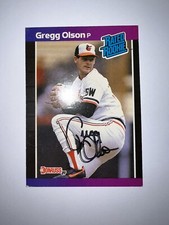 1989 Donruss Gregg Olson Baseball Cards #46 Auto