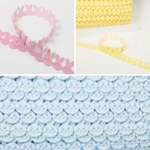 Fluffy Bunny Head Trim Sewing Applique Motif Craft - Fleece Ribbon Trimming Lace - Picture 1 of 1