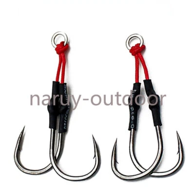 10 Pairs Slow Jigging Double Hooks Black Nickel Vertical Knife Butterfly - image 1 of 4