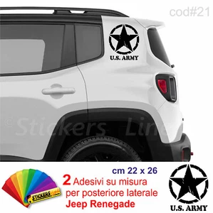 2 Adesivi Stella Militare US ARMY su misura laterale per Jeep Renegade c#21 - Picture 1 of 1