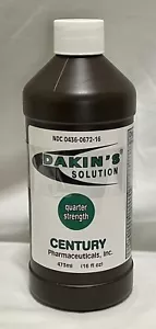 Dakin's Solution Quarter Strength Wound Cleanser 16 oz Twist Cap Bottle Exp 1/24 - Picture 1 of 5