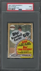 1987 Topps Baseball Cello Pack Will Clark RC On Top PSA 9 MINT 0655 - Picture 1 of 2
