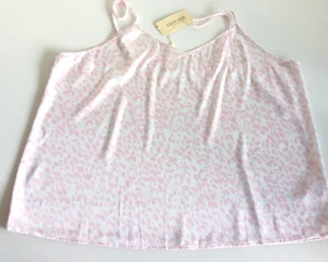Camicia donna Ekouaer nuova con etichetta raso setoso rosa stampa animalier scollo a V regolabile XXL - Foto 1 di 6