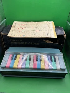 Órgano Portátil Vintage Japón Rosko En Caja Con Papeleo - Imagen 1 de 13