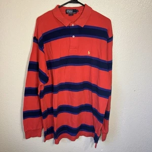 Herren Y2K Ralph Lauren gestreiftes Langarm Polo Rugby Colorway XL - Bild 1 von 2