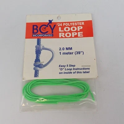 BCY #24 D Loop Rope 2.0mm 1 Meter (39") Neon Green Archery Bowstring NEW - Image 1 of 2