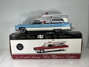 1/18 Precision Miniatures 1966 Cadillac High Top Ambulance Blue White PMSC-10BW - Picture 1 of 23