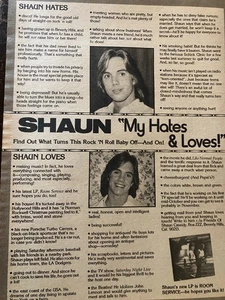 Shaun Cassidy, Full Page Vintage Clipping, aa - Picture 1 of 1